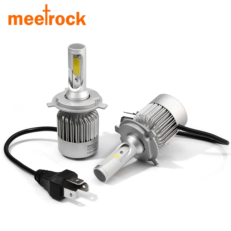 4000LM car h4 led bulb cob  led chips car light H4-3 high low beam auto headlight  front fog light source 12V