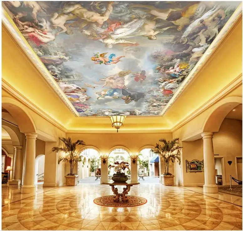 

Angel wallpaper mural ceiling 3d stereoscopic wallpaper Ceiling murals wallpaper Home Decoration 3d wallpaper living room