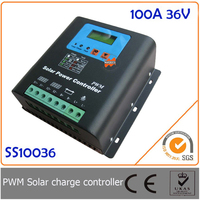 100A 36V PWM Solar Charge Controller with LED&LCD Display, Auto-Identification Voltage, MCU design with excellent performance