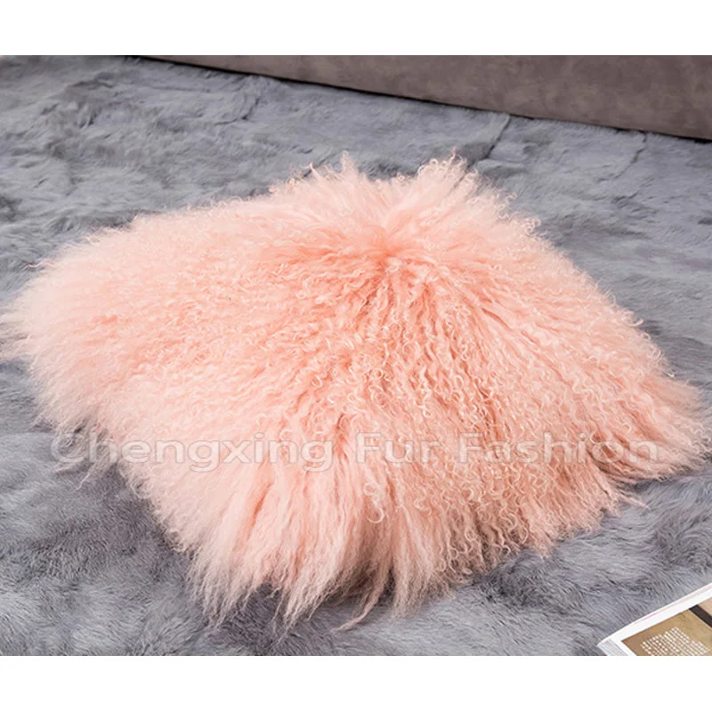 CX-D-04/Z 40*40cm Custom Made Mongolia Lamb Fur Cushion Cover