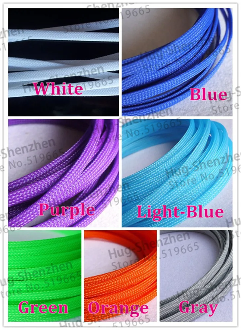 6MM Tight Braided PET Expandable Sleeving 100 Meters - Mix Color