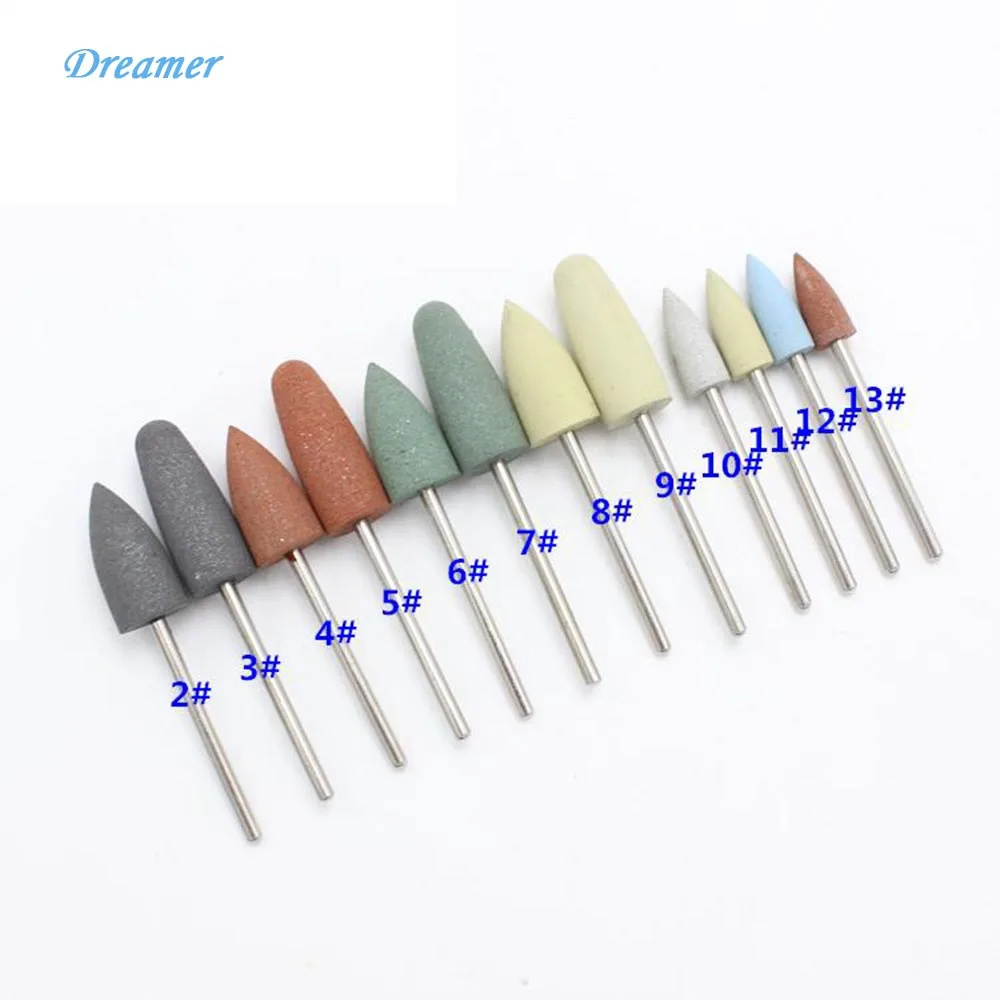 12PCS Dental Polishers Dental Teeth Polishing Kit for Denture Silicone Rubber Grinding Head