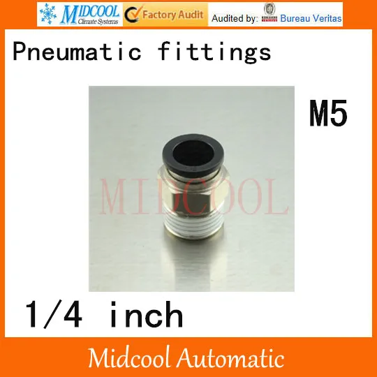 Pneumatic quick connector PC1/4-M5,1/4 inch air tube M5 BSP thread straight joint plastic fitting