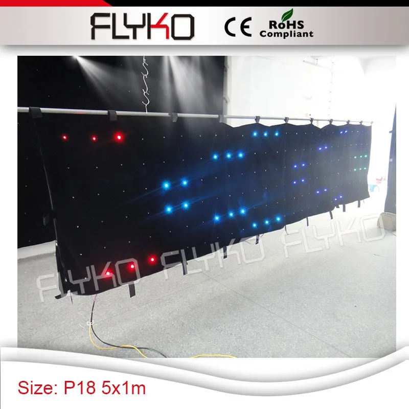 Christmas Wedding pixelflex led curtain price P18 event party stage dispaly video full color led curtain 1M *5M