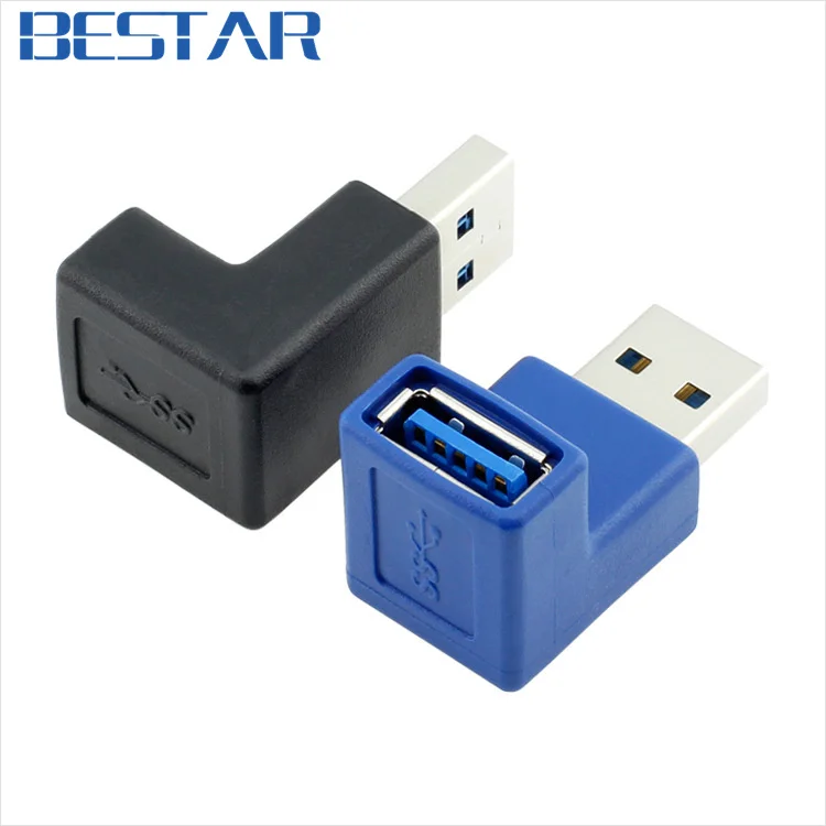 (2 pieces/lot)  90 Degree Right Angle USB 3.0 Type A Male to Female Plug Connector Adapter Converter Connector Adaptor