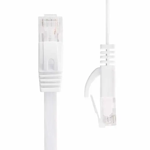 0.3m 1.5ft 1m  2M 3m 10ft 5m   10m 15m 50ft 20m  30m  CAT6 Flat UTP Ethernet Network Cable RJ45 Patch LAN cable white color