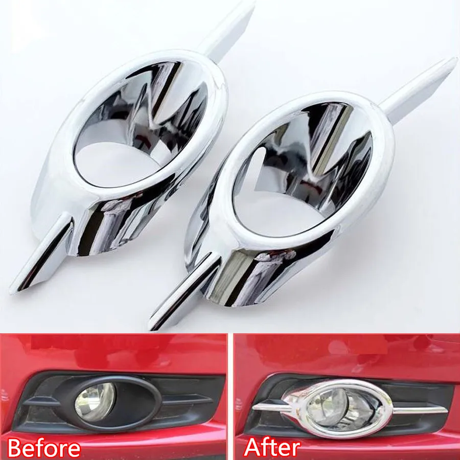 YAQUICKA 2Pcs/set Car Front Fog Light Lamp Trim Cover Bezel Styling Fit for Chevrolet Cruze 2009-2014 ABS Bright Silver