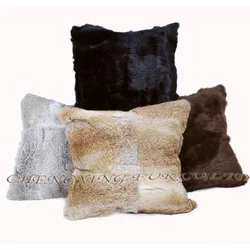 Free Shipping CX-D-39B/Z Soft Classic Genuine Rabbit Fur Cushion Plush Decorative Pillow Softness Comfortable Home Decor