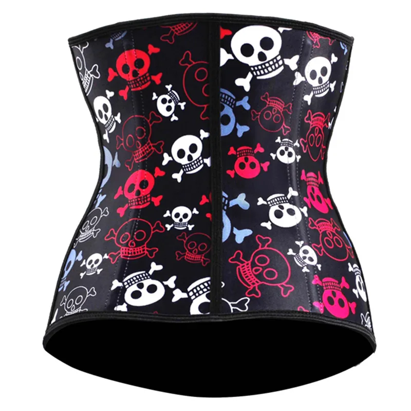 Plus Size Waist Trainer Fajas De Women Latex Corset Sexy Printed Rubber Fetish Body Slimming Shapewear Bodysuit