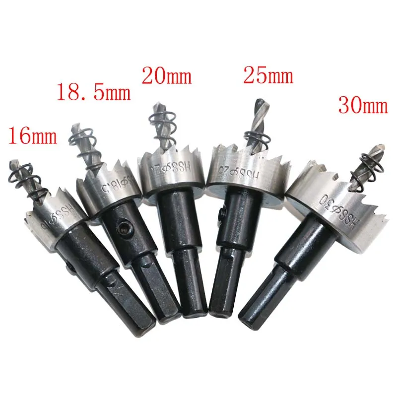 10 unids/set Punta De Carburo de Brocas HSS Bit Agujero Consideró el Sistema de Aleación de Metal de Acero Inoxidable 16/18. 5/20/25/30mm