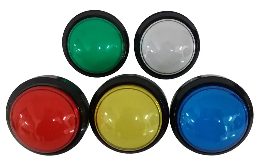 6 pcs of round type 60mm lighted button Illuminated round Push Button  with microswitch for arcade game machine,