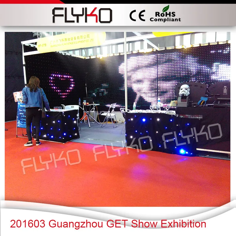 Guangzhou Exhibition Hall P50mm led flexible video curtain screen with flight case