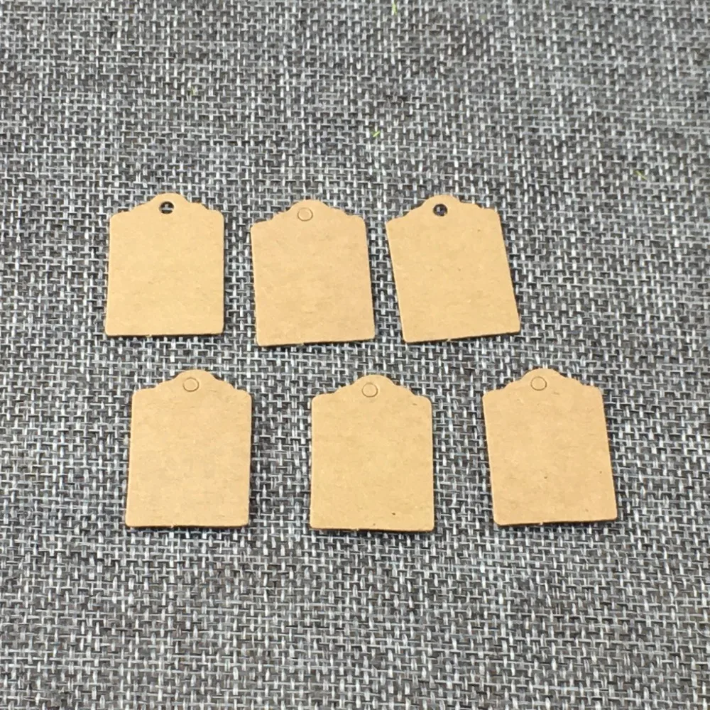 3*2cm 400PCS/Lot Kraft Paper Small Hang Tags Jewelry Gift Head Cards Luggage Labels Mark  For DIY Handmade Accept Custom Logo