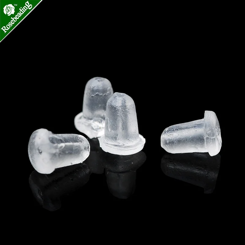 1000pcs Clear Rubber Earring Ear Nut,Soft Silicone Rubber Earring Back Stoppers for Stud Earrings DIY Earring Findings