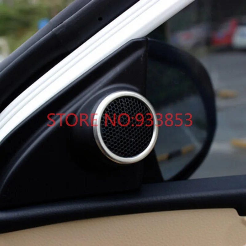 Stainless steel car audio speaker cover trim For LHD Corolla 2014 2015 auto accessories