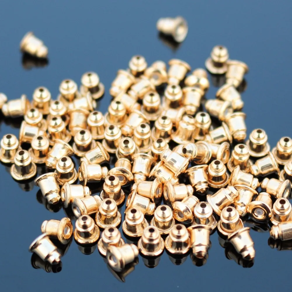 100pcs/Lot Jewelry Accessories  Bullet Stoppers Alloy Ear Plugging Blocked Earring Back DIY