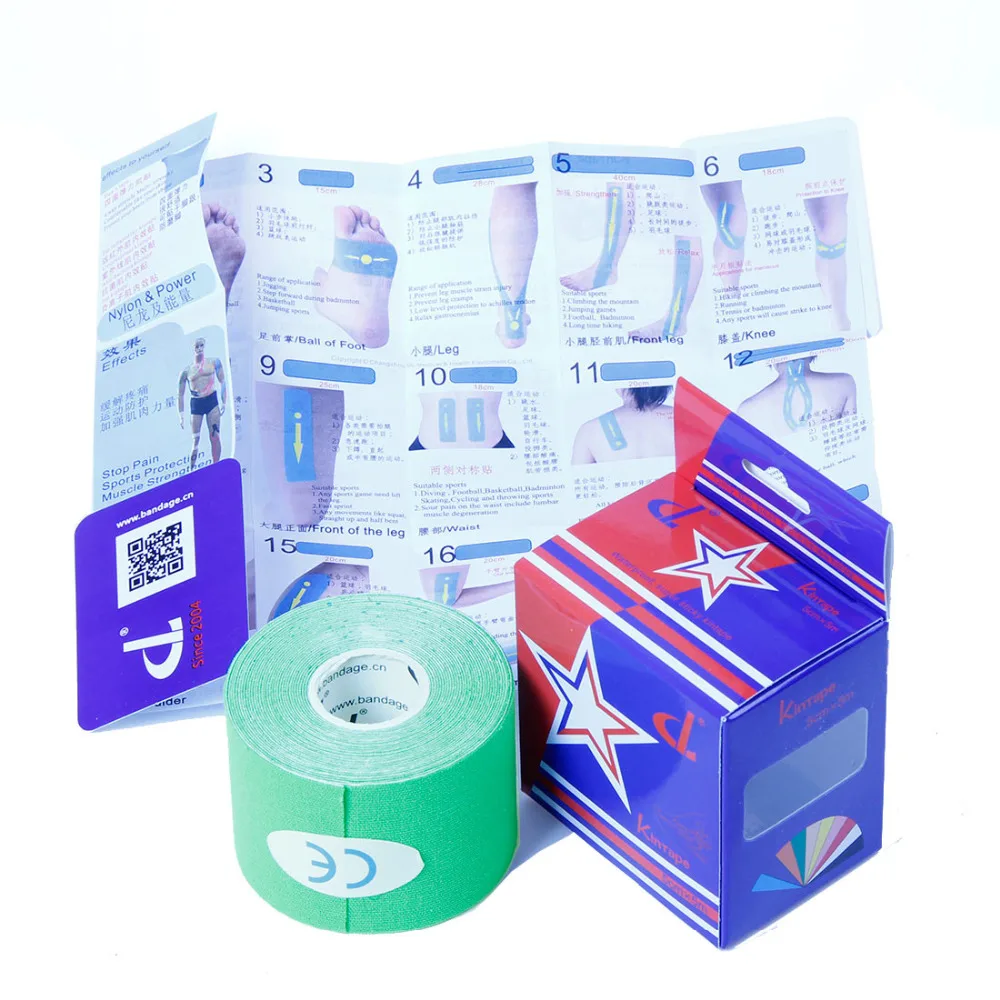 Kinesiology Tape No or with Box+Manual Elastic Medical Adhesive Bandage Physio MuscleTherapy Sport Safety Care