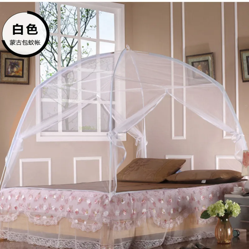 Summer home folding mosquito net white mesh mosquito netting curtain for double bed 1.5m 1.8m insect hung nets mongolian yurt