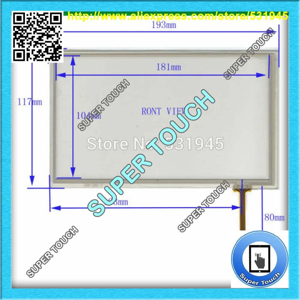 

ZhiYuSun POST 8 inch 4-wire resistive Touch Panel JXH287 193*117 Navigator TOUCH SCREEN 193mm*117mm GLASS LCD display