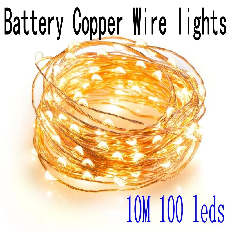 New 10M Copper Silver Wire LED String lights Waterproof Holiday lighting For Fairy Christmas Tree Wedding Party Decoration