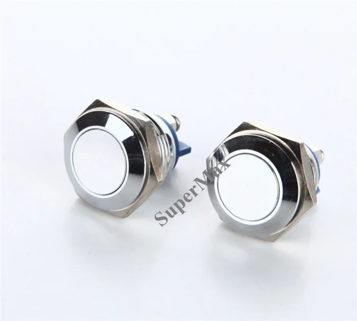 High quality 16MM 250V/2A Metal Reset push button waterproof switch with screw feet--50pcs