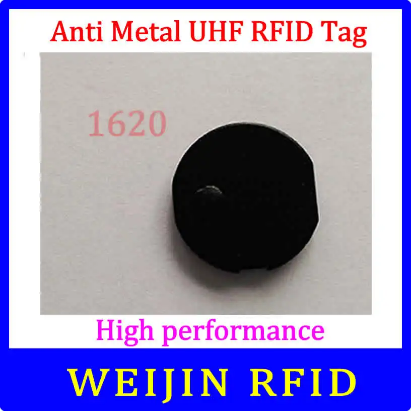 VIKITEK UHF RFID anti metal tag 920-925MHZ EPC small circular Ceramic tag D16mm*2mm C1G2 ISO18000-6C Alien Higgs3 chip