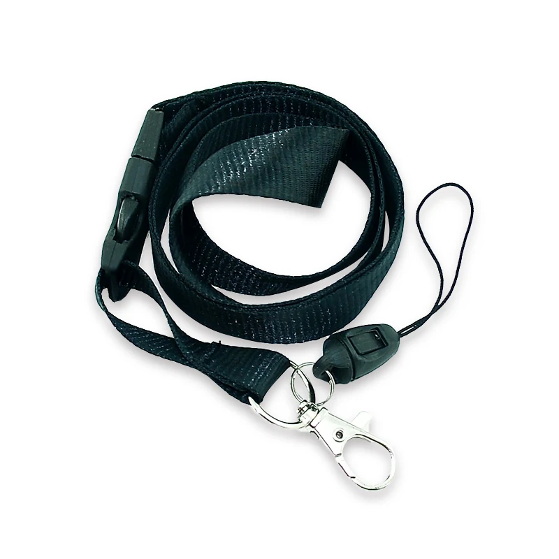 Hot Sale Plain BLACK Color Lanyard Key chain Necklace Cell Phone ID Badge Holder Neck Straps Lanyards 12pcs/Lot Wholesale