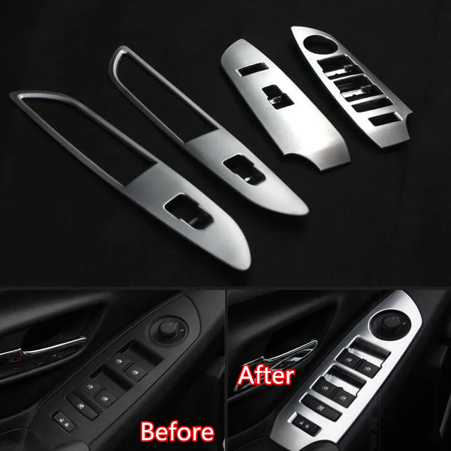 YAQUICKA 4x Car Door Armrest Frame Window Lift Adjust Button Switch Trim Sticker Cover Styling For Chevrolet Trax 2013-2015