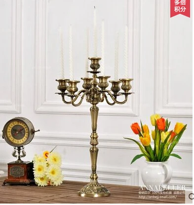 Classic 5/7Lights Bronze  Candle Holders Metal Candlestick For Centre De Table Decroation ZT027