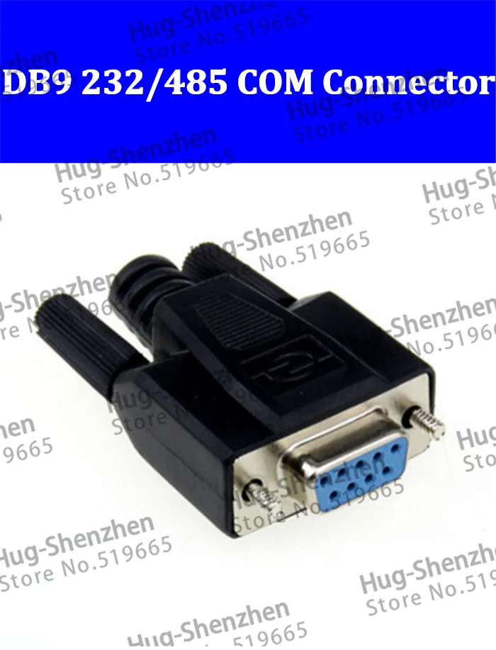 

50pcs DB9 Pin Serial Female Plug Black Shell Plastic VGA COM connector 232/485 High Quality