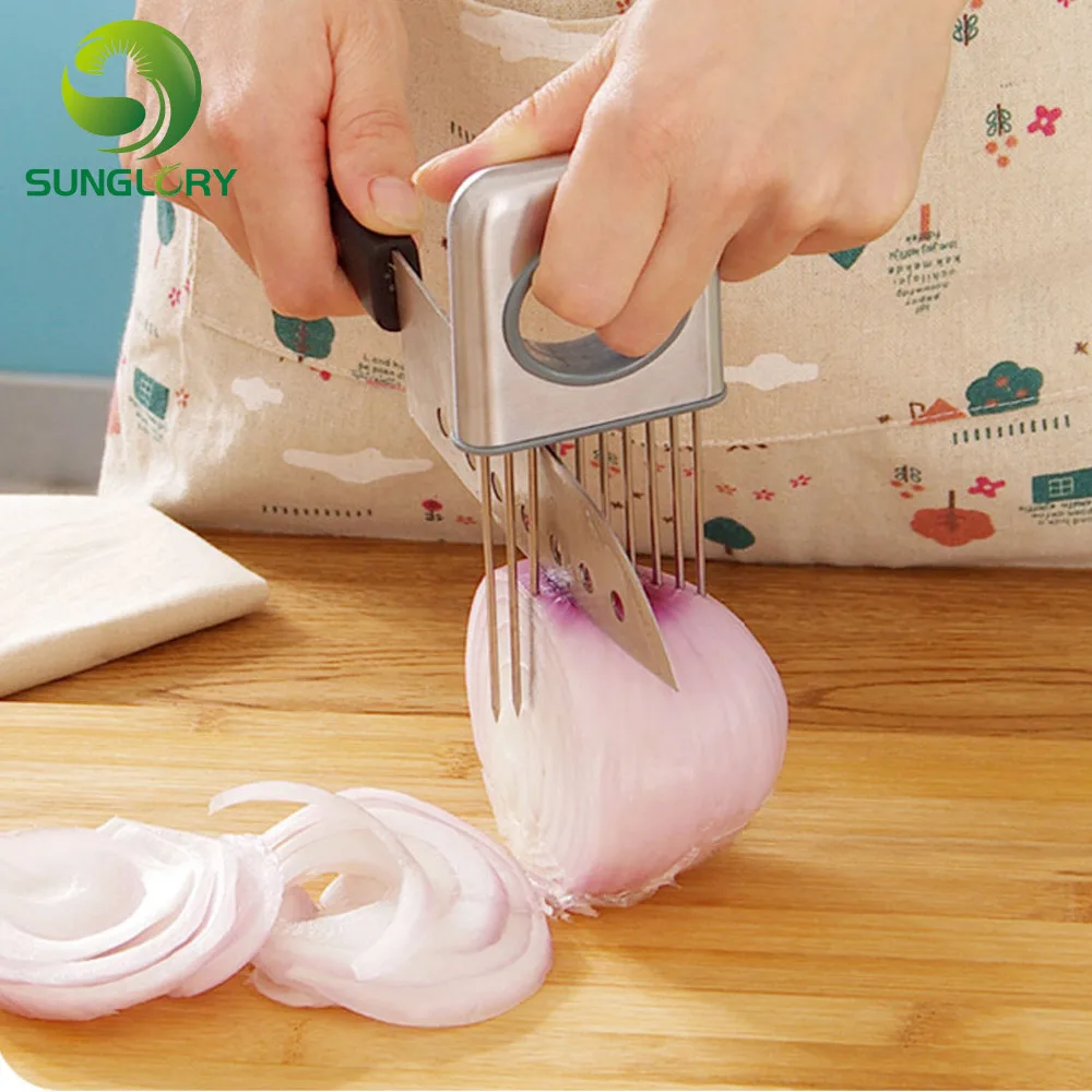 

Kitchen Accessories Stainless Steel Fruit Vegetable Slicer Meat Tenderizer Needle Onion Holder Graters Tomato Cutter Fruit Knife