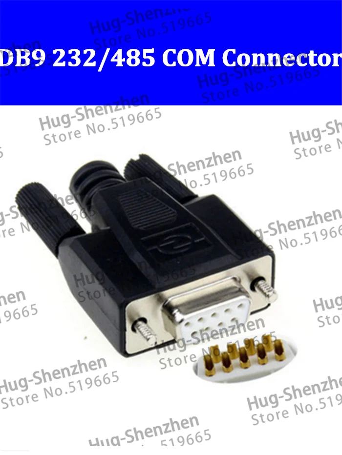 

10PCS DB9 Pin Serial Female Plug Black Shell Plastic VGA COM connector 232/485 with Gold Plate High Quality