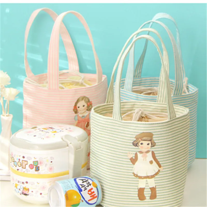 Waterproof Picnic Bag Canvas Carton Printed Picnic Totes Carry Case Round Thermal Portable Picnic Bag bolsas para picnic Bags