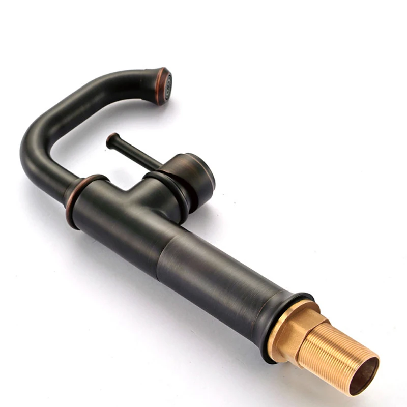 Imagem -03 - Luxusb Pia Torneira de Pia Arco Alto Latão Sólido Bronze Esfregado a Óleo Preto Estilo Hotel 2012k0