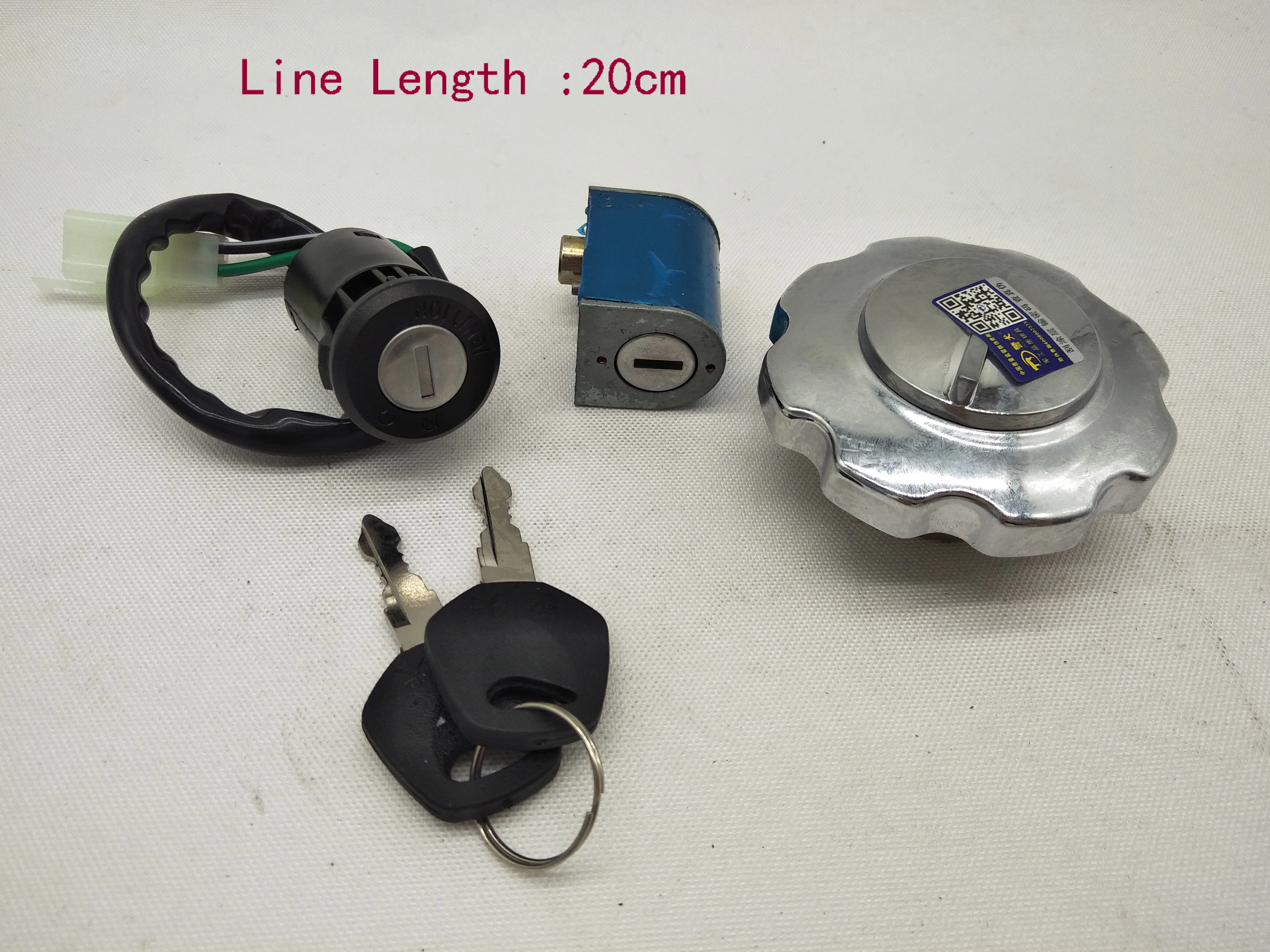 

A401 Motorcycle 4 Wire Ignition Switch Lock+Fuel Gas Tank Cap Cover+Steering Lock Set For Honda CG125 CG 125 ZJ125 Femal Plug