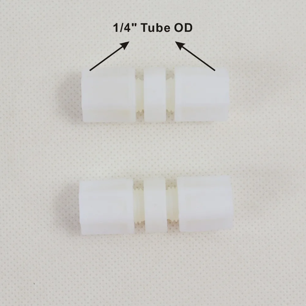 Jaco Nylon Union Connector 1/4 นิ้ว x 1/4 นิ้วท่อ RO ระบบกรองน้ำ - 8 แพ็ค