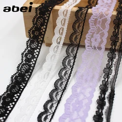 10yards narrow polyester no-elastic Black white Lace Trims Wedding party Gift box decoration flower wrapping ribbon garment tape