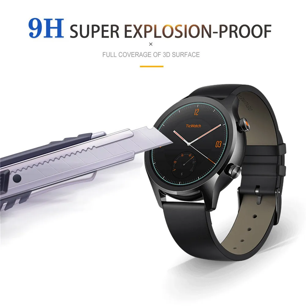 2.5D Premium กระจกนิรภัยสำหรับ Ticwatch C2 Clear 0.3Mm กระจกนิรภัยป้องกันหน้าจอป้องกันการระเบิดป้องกันแผ่นฟิล์มกันรอย Guard