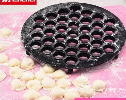 Aluminum alloy kitchen jiaozi practical DIY make dumpling Pelmeni ravioli mold tool maker baking pastry press fast make 37 holes