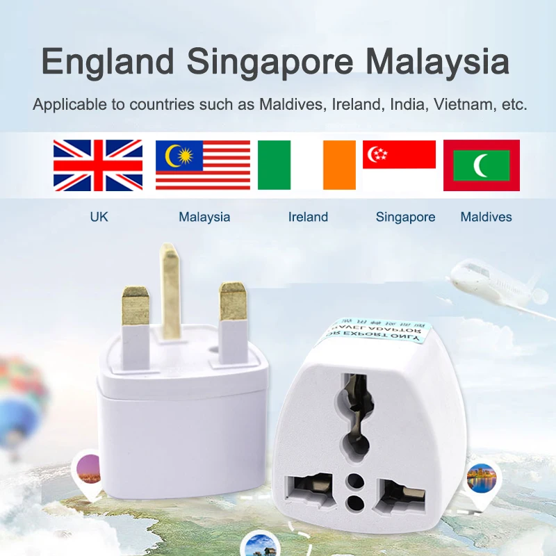 Multifunktions EU uns AU UK Stecker adapter Power Converter Stecker 2 Pin Buchse EU zu England Reise Ladegerät Adapter konverter