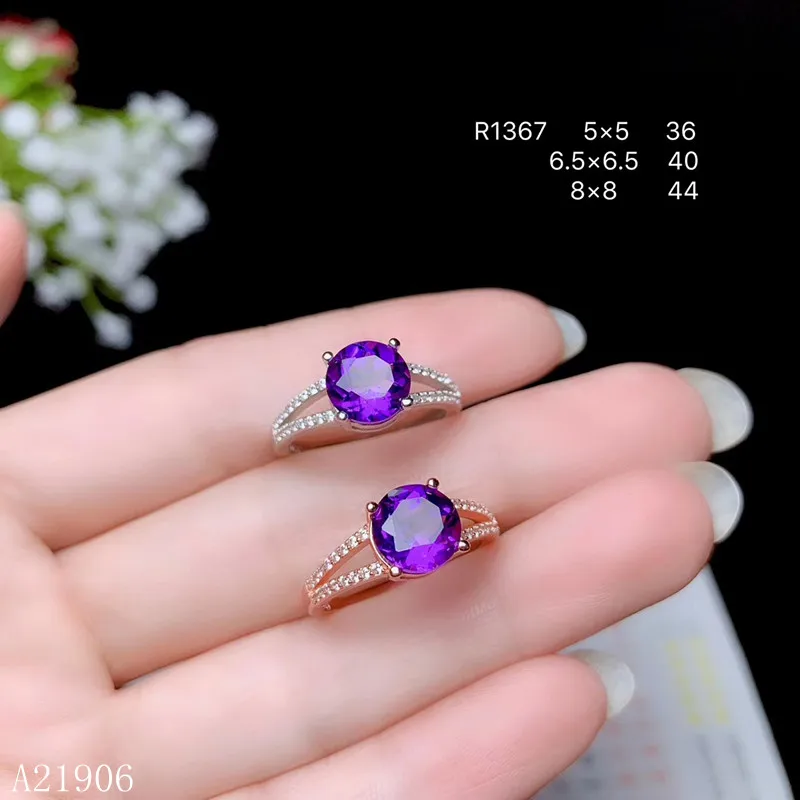 

KJJEAXCMY boutique jewelry 925 sterling silver inlaid amethyst ladies ring mini new