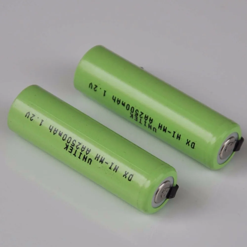 2-5PCS Ni-Mh 1.2V AA rechargeable battery 2500mah nimh cell with welding tabs for Philips Braun electric shaver razor toothbrush