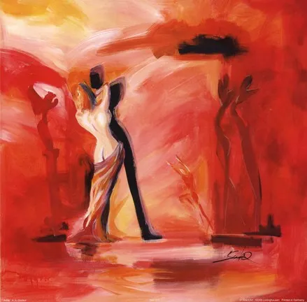 High quality Oil painting Canvas Reproductions Romance in Red II by Gockel Alfred hand painted