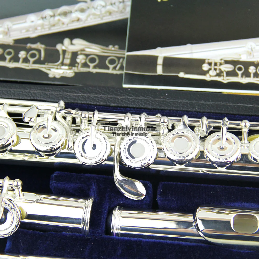 16 open hole silver plated flute with Split E mechanism offset