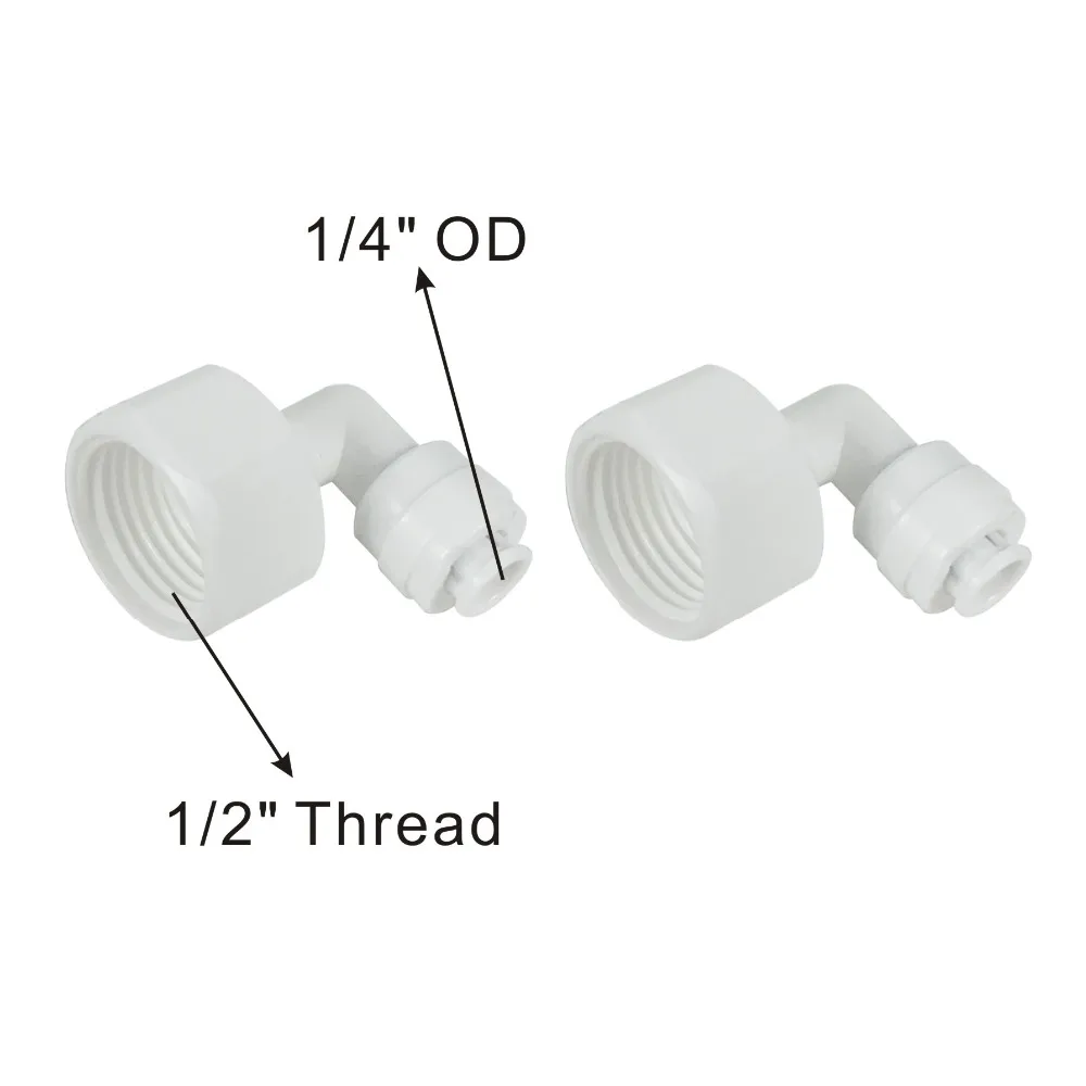 Femmina Adattatore 1/2 "x 1/4" OD Quick Connect Lato Parti per Filtri Per L'acqua e Sistemi RO-2 PACK