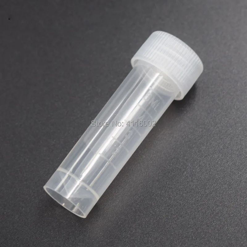 1000pcs 5ml Plastic Frozen Test Tubes Vial Screw Seal Cap Pack Container with Silicone Gasket