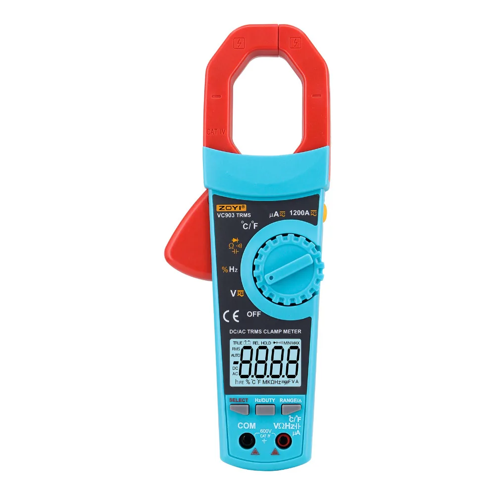 ZOYI  VC903 Digital Clamp Meter Ammeter 1200A multimeter Voltmeter AC DC Voltage Meter Temperature