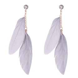 lureme 6 Colors Charm Women Feather Earrings Fashion New Colorful Vintage Luxury Long Dangle Earrings Bijoux Jewelry (er005294)