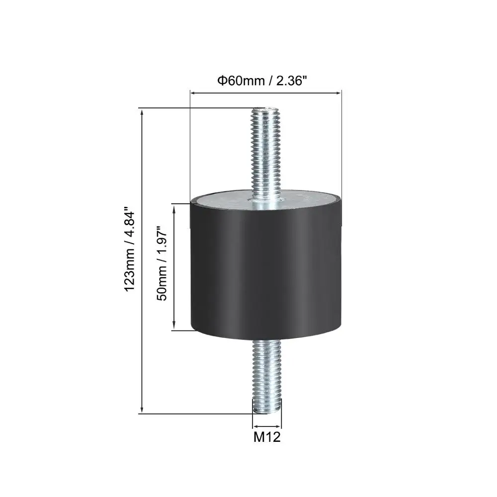 

UXCELL Rubber Vibration Mounts M10/12 Male Female D50xH20/D60xH35/D60xH50/ Rubber Isolator Mount Shock Absorber with Studs 1PCS