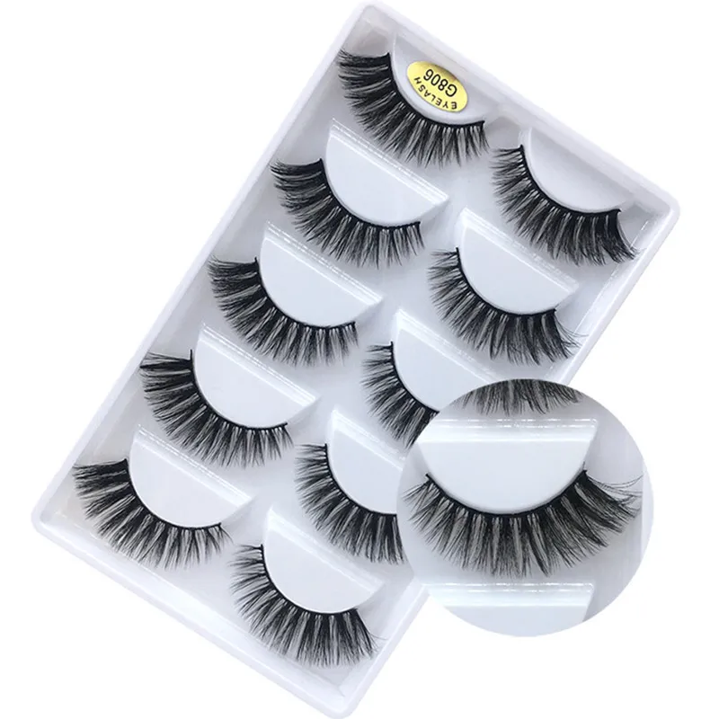 5 คู่/กล่อง 3d Mink lashes หนา 100% real mink ขนตาปลอมธรรมชาติสำหรับความงามแต่งหน้า Extension ขนตาปลอม false lashes